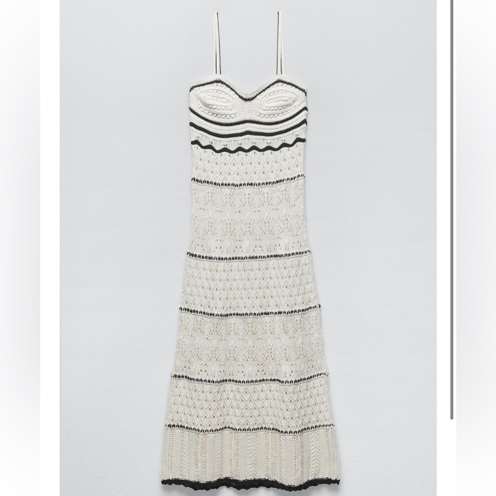 Zara Knit Dress in White and Black
